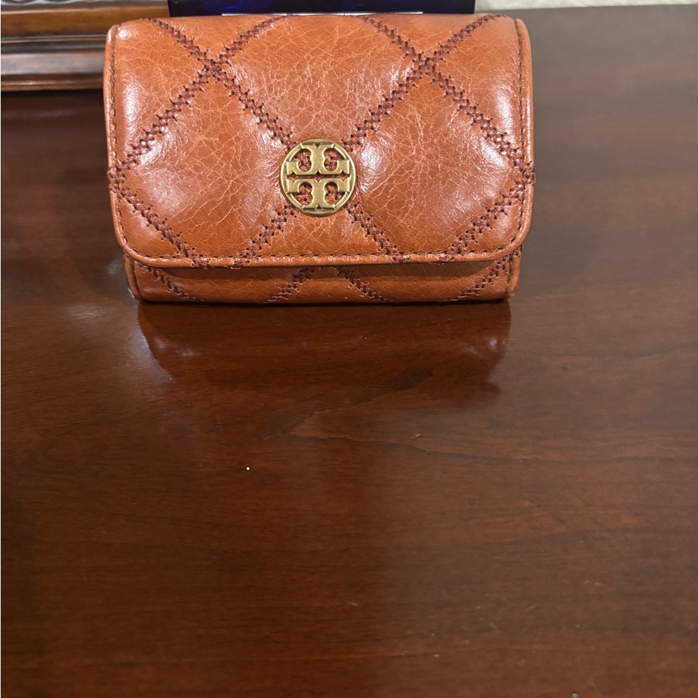 Tory Burch Brown Quilted Leather Wallet